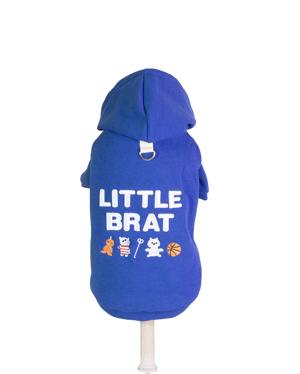 hanorac-albastru-little-brat-caine Hanorac albastru pentru câini cu imprimeu Little Brat, confecționat din material moale și călduros