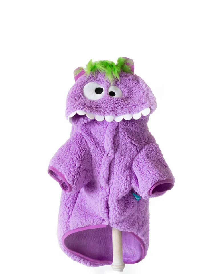 hanorac mov pentru căței cu glugă monstru vesel