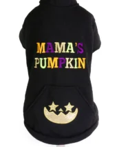 Hanorac negru pentru câini Mama’s Pumpkin – haine de Halloween CristaliaPet detaliu