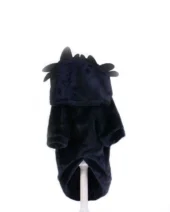 Hanorac pufos pentru câini negru cu glugă Dragon