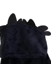 Hanorac pufos pentru câini negru cu glugă Dragon detaliu