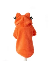 hanorac portocaliu pentru câini cu glugă și urechi tip motan