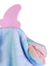 hanorac unicorn pentru câini albastru pufos cu urechi roz și corn detaliu