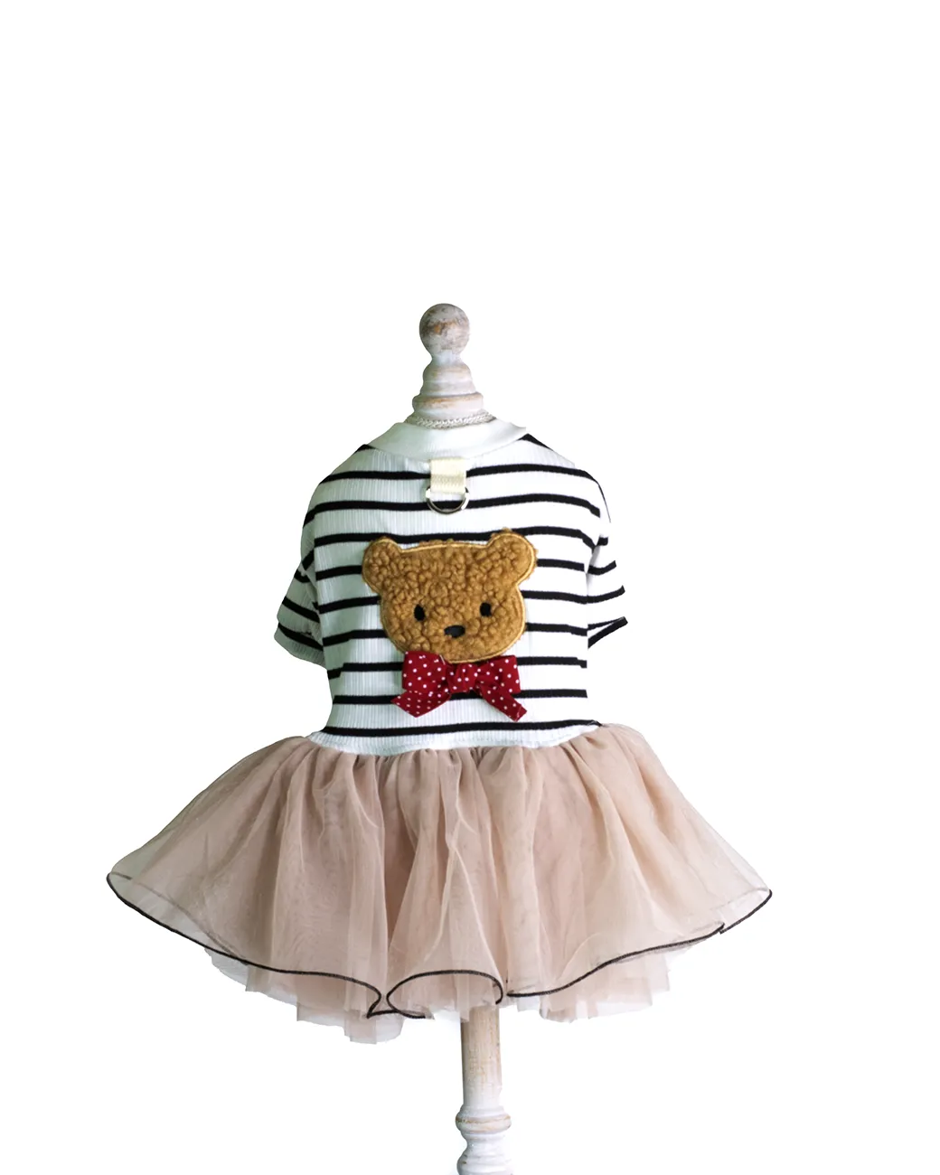 rochie pentru câini cu ursuleț pufos și fustă tutu rochie pentru câini cu ursuleț pufos și fustă tutu nude